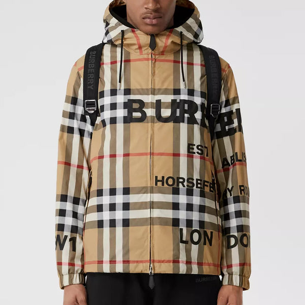 Horseferry Print Check Nylon Hooded Jacket