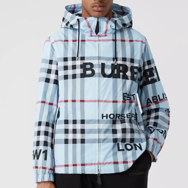 Burberry Horseferry Print Check Nylon Hooded Jacket 80502831