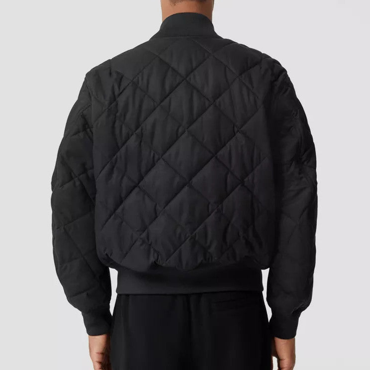 Diamond Quilted Cotton Gabardine Jacket