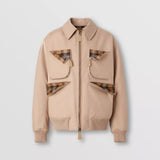 Pocket Detail Cotton Gabardine Harrington Jacket