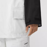Logo Print Two-tone Oversized Hooded Jacket