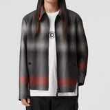 Blurred Check Wool Harrington Jacket
