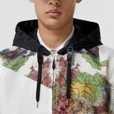 Map Print Nylon Hooded Jacket