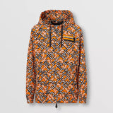 Monogram Print Nylon Hooded Jacket