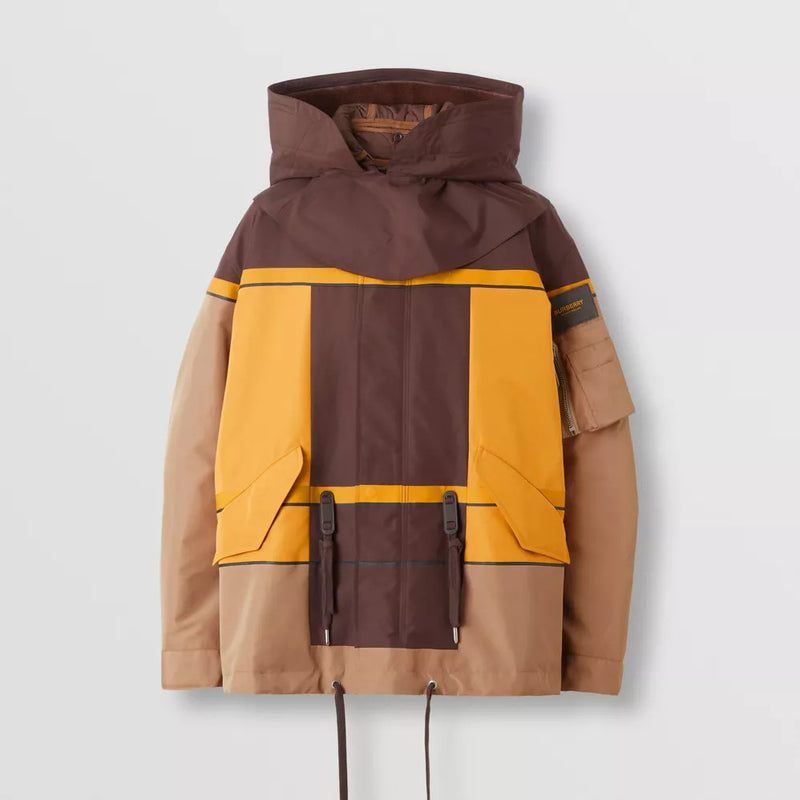 Colour Block Oversized Parka with Detachable Warmer