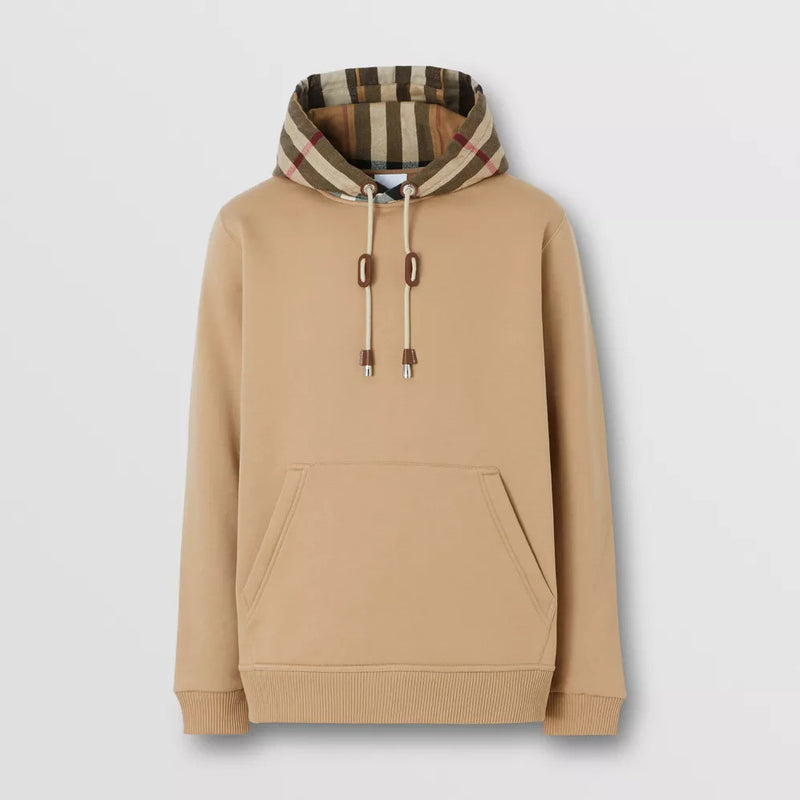 Check Hood Cotton Blend Hoodie