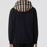 Check Hood Cotton Hooded Top