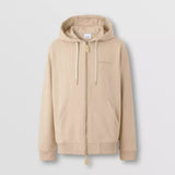 Logo Print Stretch Cotton Hooded Top