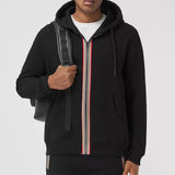 Icon Stripe Detail Cotton Hooded Top