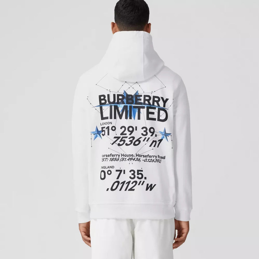 Burberry hoodie mens white on sale