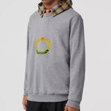 Embroidered Oak Leaf Crest Cotton Sweatshirt