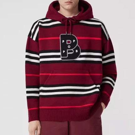 Icon Stripe Intarsia Wool Oversized Hoodie