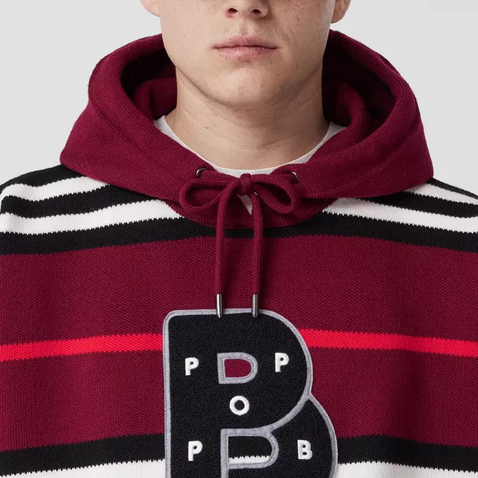 Icon Stripe Intarsia Wool Oversized Hoodie