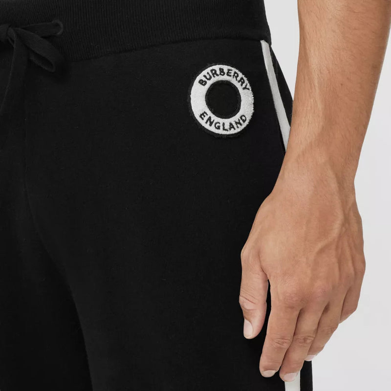 Logo Graphic Applique Wool Cotton Blend Jogging Pants