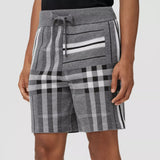 Check and Stripe Wool Blend Jacquard Shorts