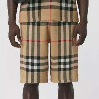 Check Silk Wool Jacquard Shorts