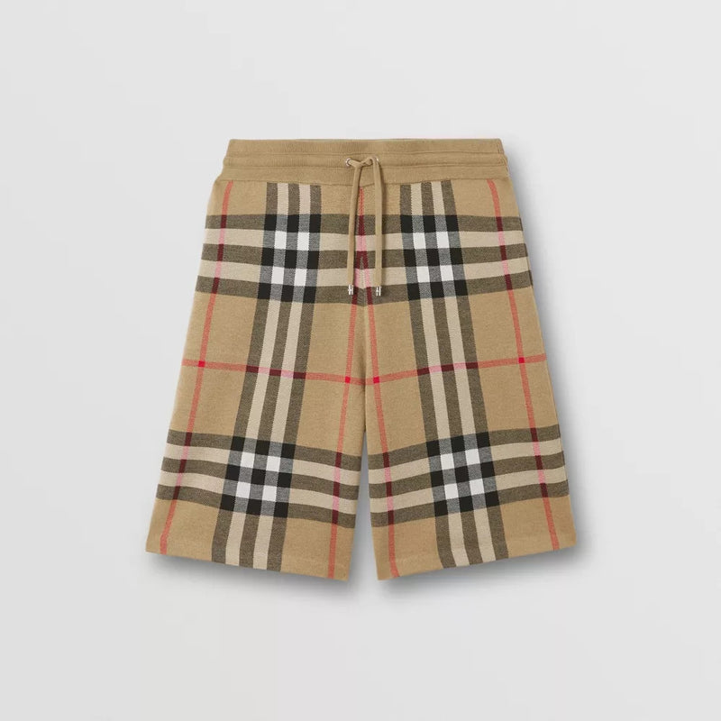 Check Silk Wool Jacquard Shorts