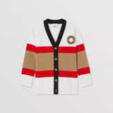 Logo Graphic Applique Wool Blend Cardigan