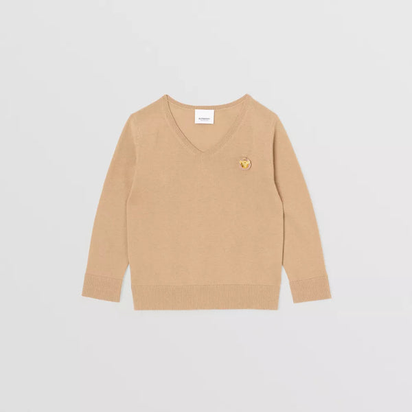 Thomas Bear Motif Cashmere Cotton Sweater