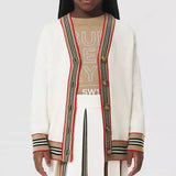 Icon Stripe Trim Wool Cardigan