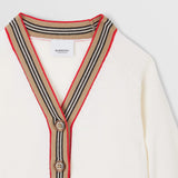 Icon Stripe Trim Wool Cardigan