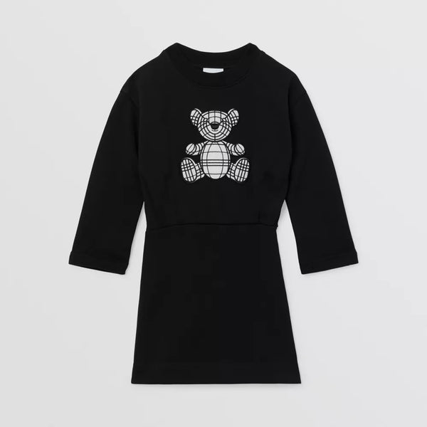 Thomas Bear Applique Cotton Sweater Dress