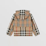 Contrast Check Cotton Hooded Jacket