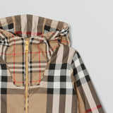 Contrast Check Cotton Hooded Jacket