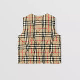 Logo Appliqué Exaggerated Check Diamond Quilted Gilet