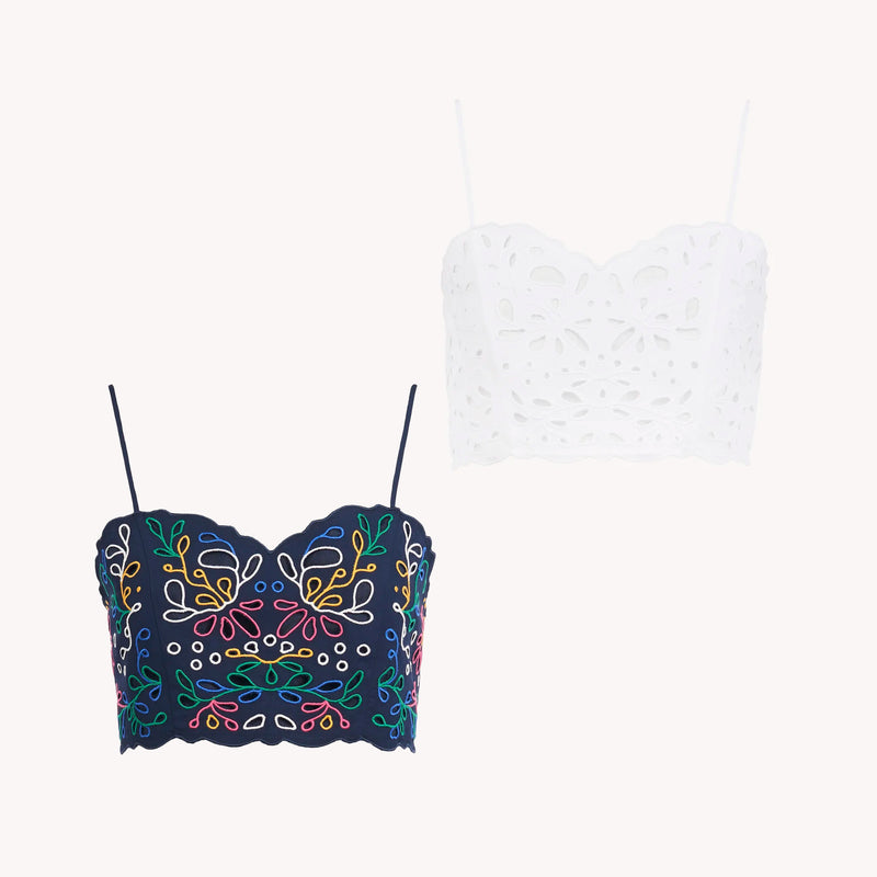 embroidered bustier
