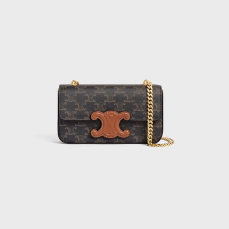 Celine's Chain Bag Triomphe Is Now Available In Triomphe Canvas