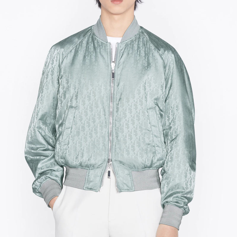 Dior Oblique Bomber Jacket Gray Technical Fabric
