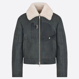 BOMBER JACKET WITH SHEEPSKIN COLLAR