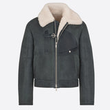 BOMBER JACKET WITH SHEEPSKIN COLLAR