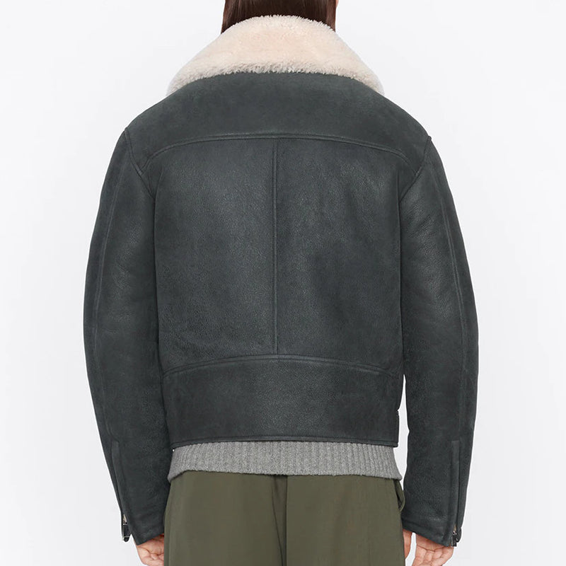 BOMBER JACKET WITH SHEEPSKIN COLLAR