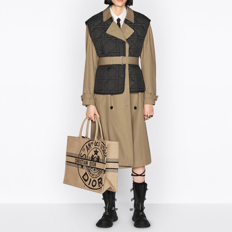 TRENCH COAT WITH REMOVABLE MACROCANNAGE VEST