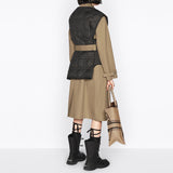 TRENCH COAT WITH REMOVABLE MACROCANNAGE VEST