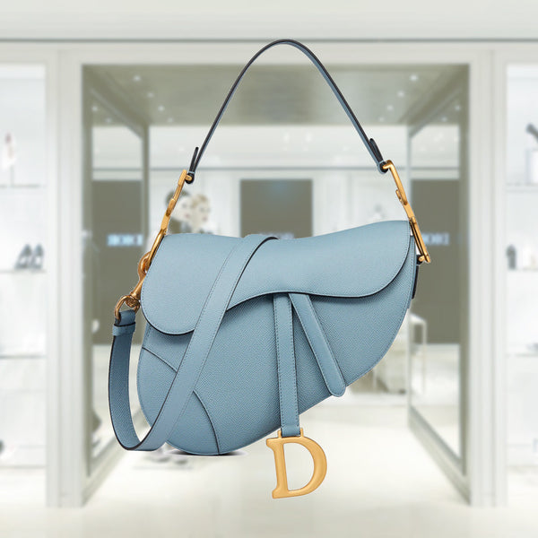 Dior saddle bag light blue on sale