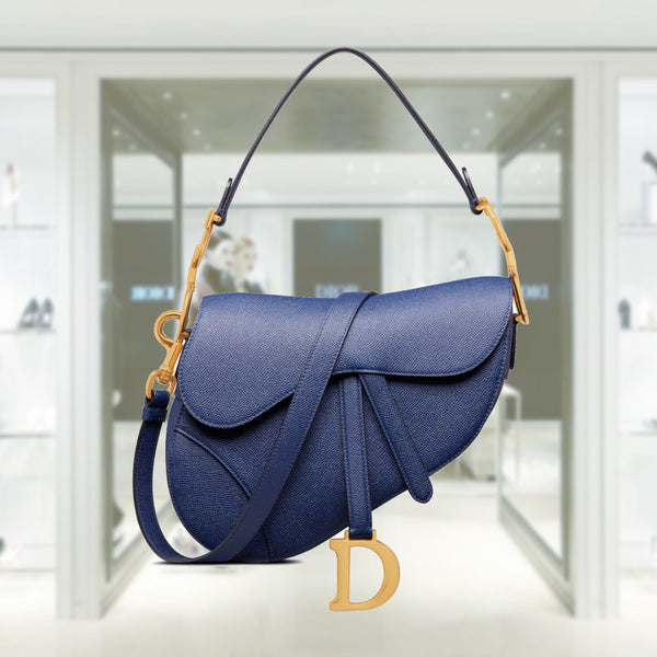 Dior - Saddle Calfskin Bag Navy Blue