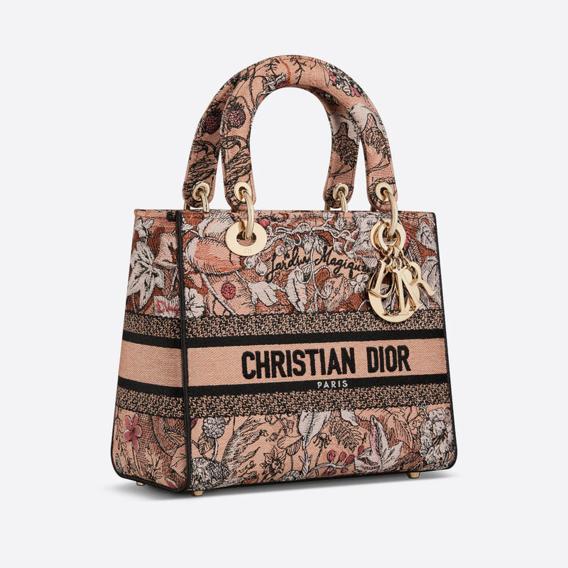 Christian Dior's lady D bag with pink embroidery Jardin Magique