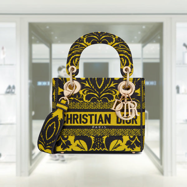 ★Dior★LADY D-LITE バッグ ミニ Mini Lady D-Lite Bag Natural Raffia-Effect Cannage Technical