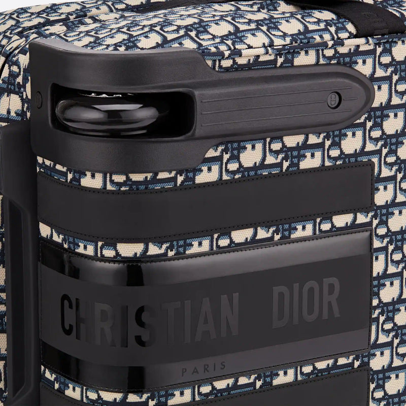 Small DiorTravel Suitcase Blue Dior Oblique Technical Jacquard