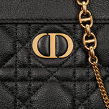 DIOR CARO ZIPPED POUCH WITH CHAIN