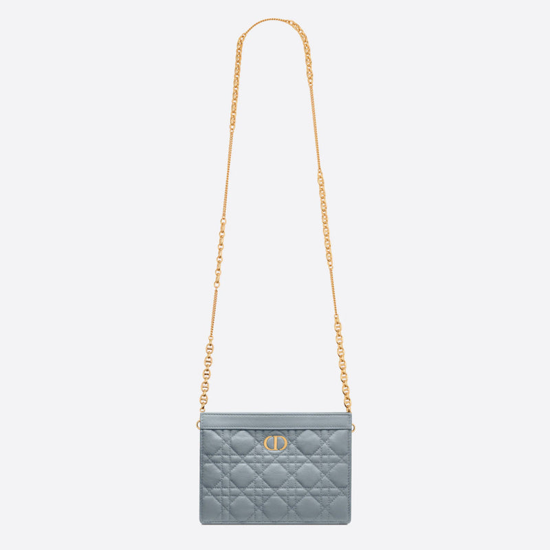 DIOR CARO ZIPPED POUCH WITH CHAIN