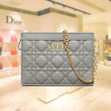 DIOR CARO ZIPPED POUCH WITH CHAIN