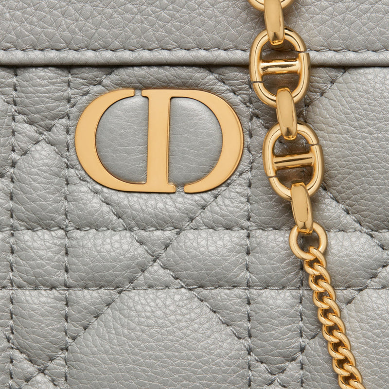 DIOR CARO ZIPPED POUCH WITH CHAIN