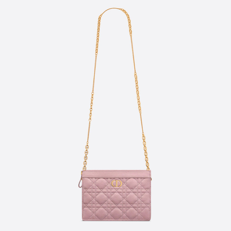 DIOR CARO ZIPPED POUCH WITH CHAIN