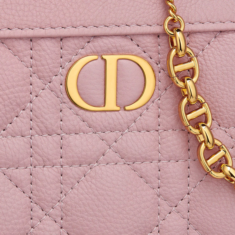 DIOR CARO ZIPPED POUCH WITH CHAIN