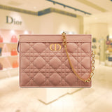 DIOR CARO ZIPPED POUCH WITH CHAIN