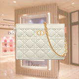 DIOR CARO ZIPPED POUCH WITH CHAIN